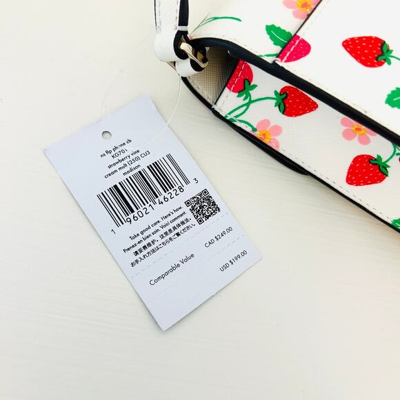 Kate Spade Purse Strawberry Vine North South Phone Crossbody - Picture 8 of 10